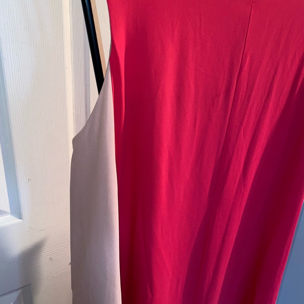 BCBGMaxAzria Orange and Beige Colorblock Maxi Dress - Picture 4 of 6